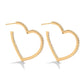 Pave Heart Hoop - Gold
