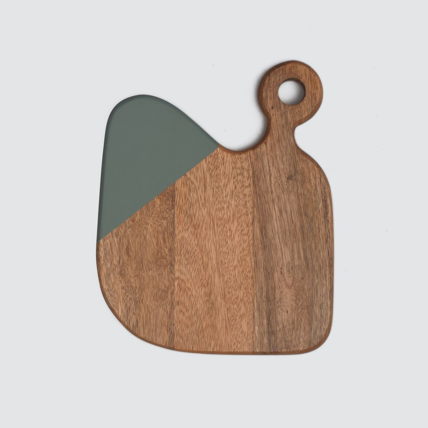 Organic Shaped Mango Wood Cutting Board - Sky Gray