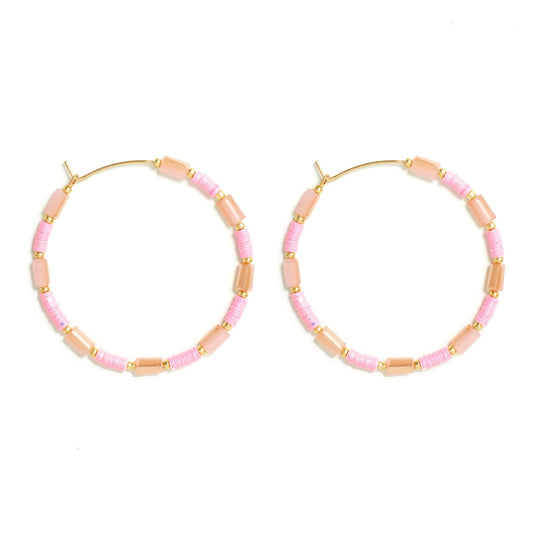 Colorful Delicate Hoops - Pink