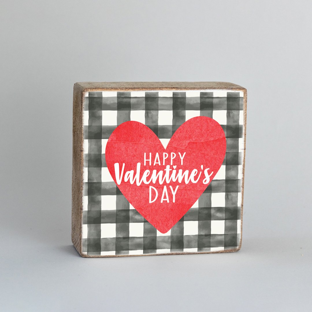 Decorative Wooden Block - Happy Valentine's Day