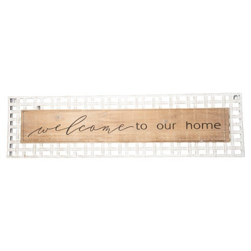 Metal Wood Sign - Welcome To Our Home