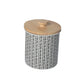 Metal Canister W Wood Lid 7inch