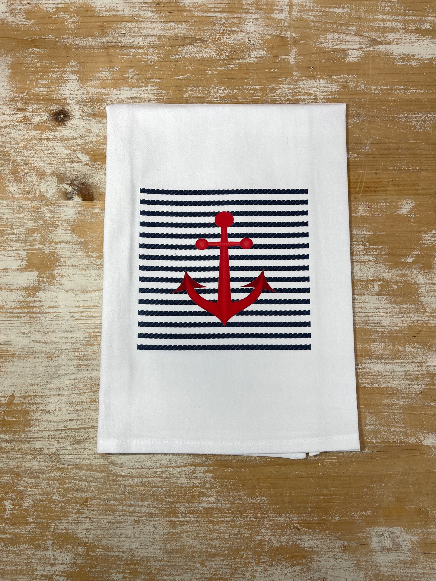 Decorative Tea Towel - Red Anchor