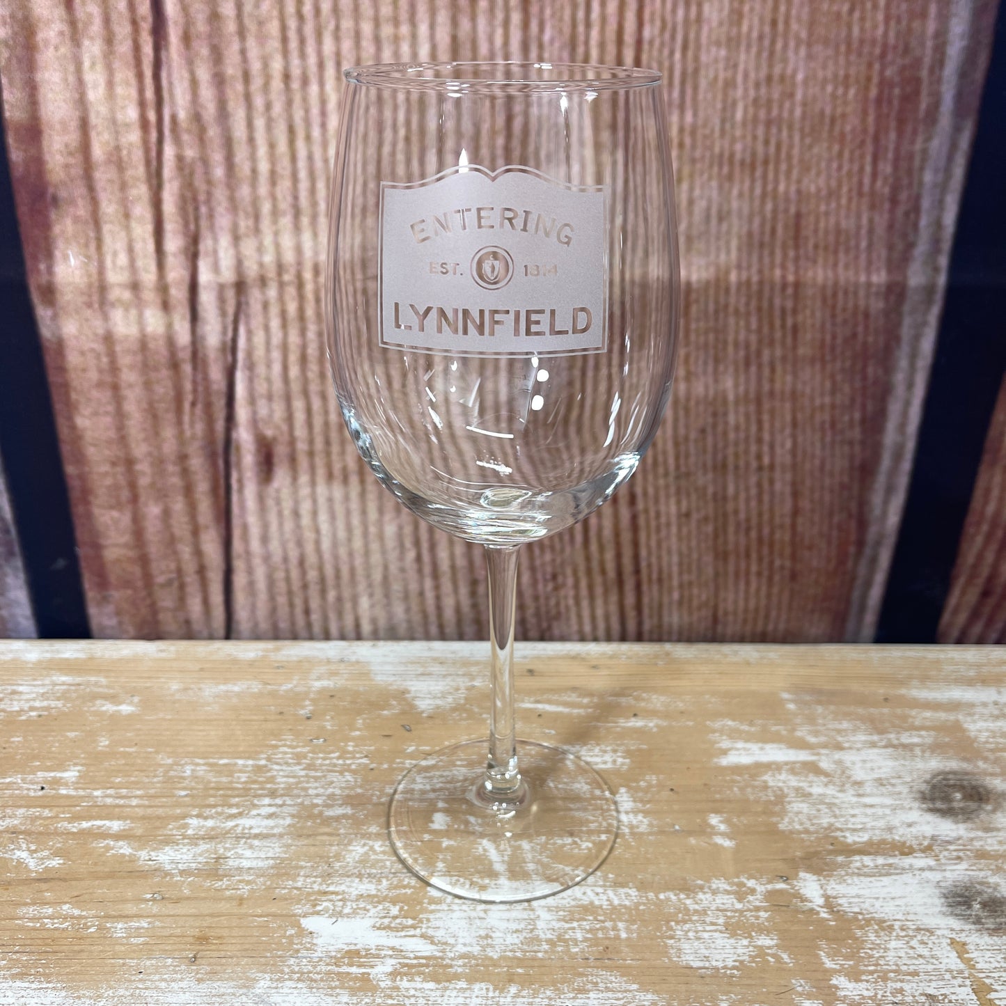 Zip Code Wine Glass - Entering Lynnfield