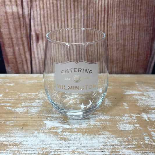 Zip Code/Area Code Engraved Stemless Wine Glass (each)