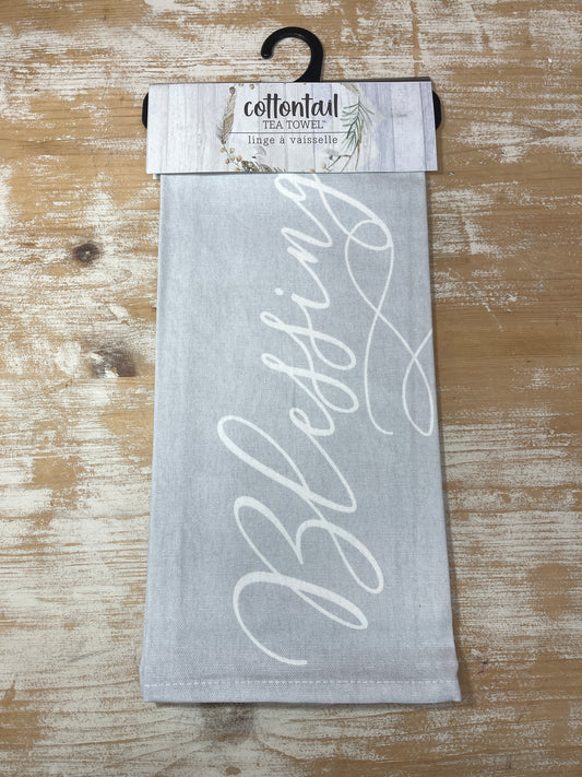 Cotton Spring Tea Towel - Blessing