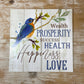 Square Bird Wall Plaque - Health
