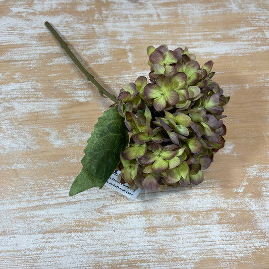 Faux Hydrangea 13in - Purple / Green