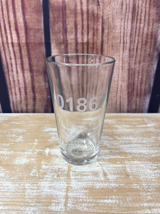 Zip Code Beverage Glass - 01867