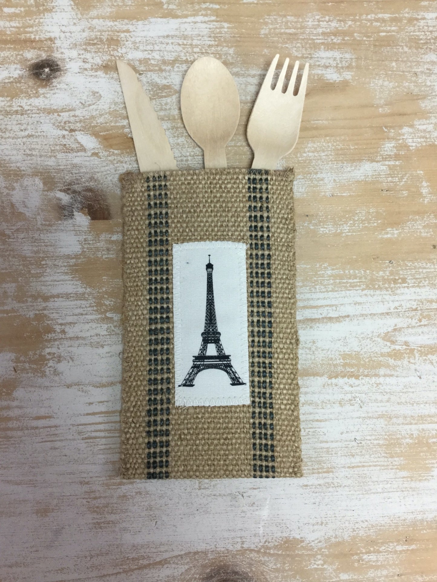 Utensil Holder - Eiffel Tower (handmade)