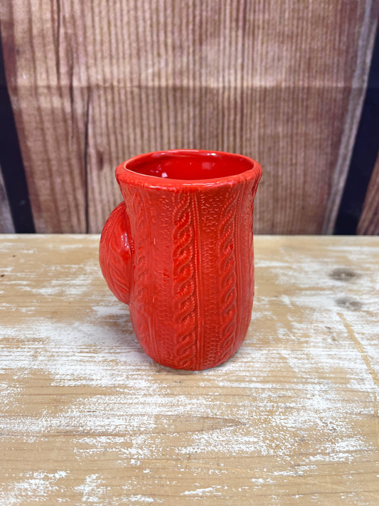 Ceramic Hand Warmer Mug - Red