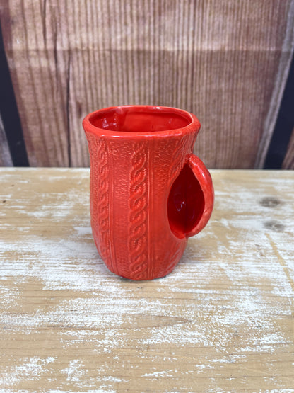 Ceramic Hand Warmer Mug - Red