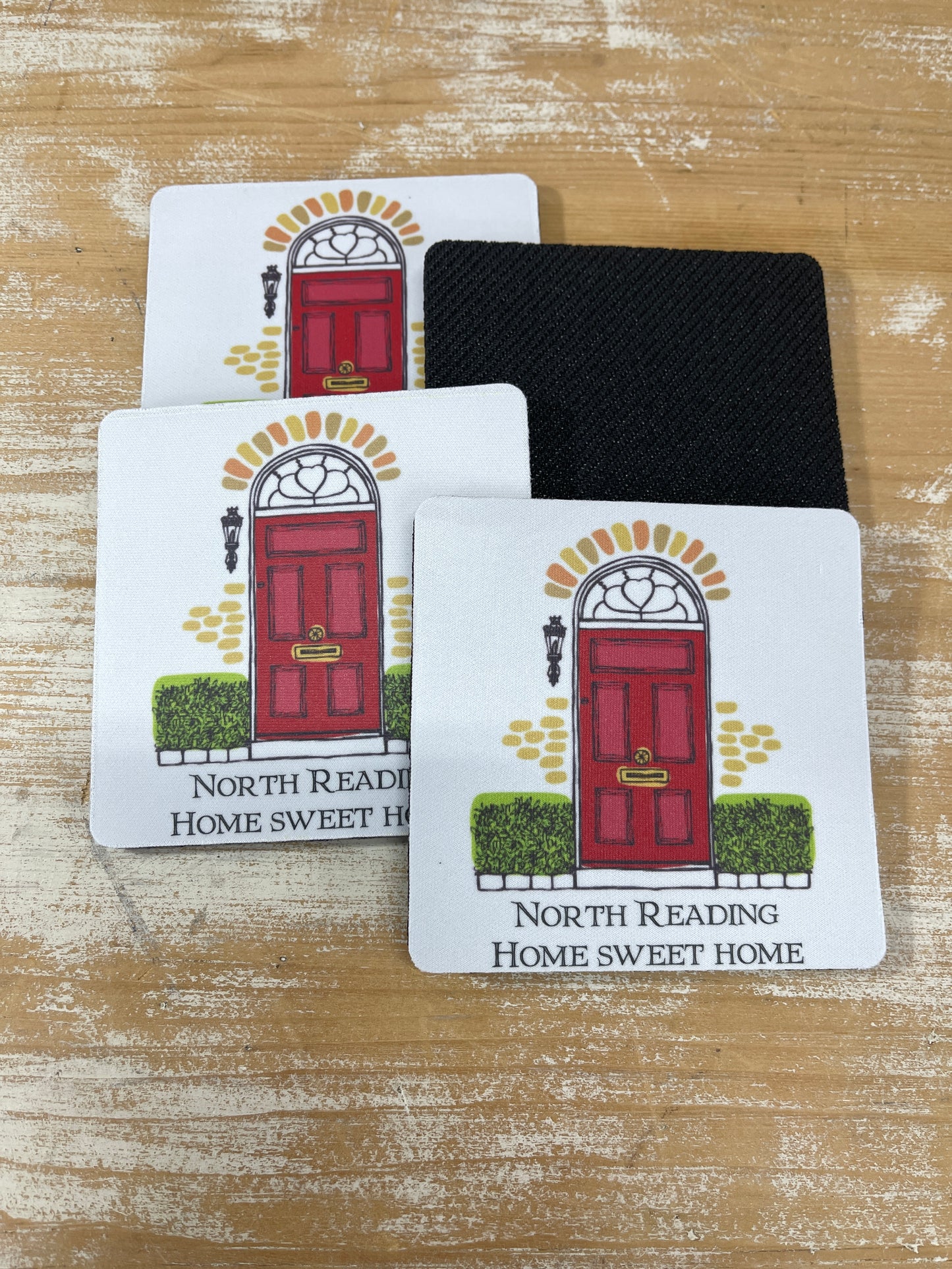 Rubber Coasters - North Reading Red Door (Set of 4)
