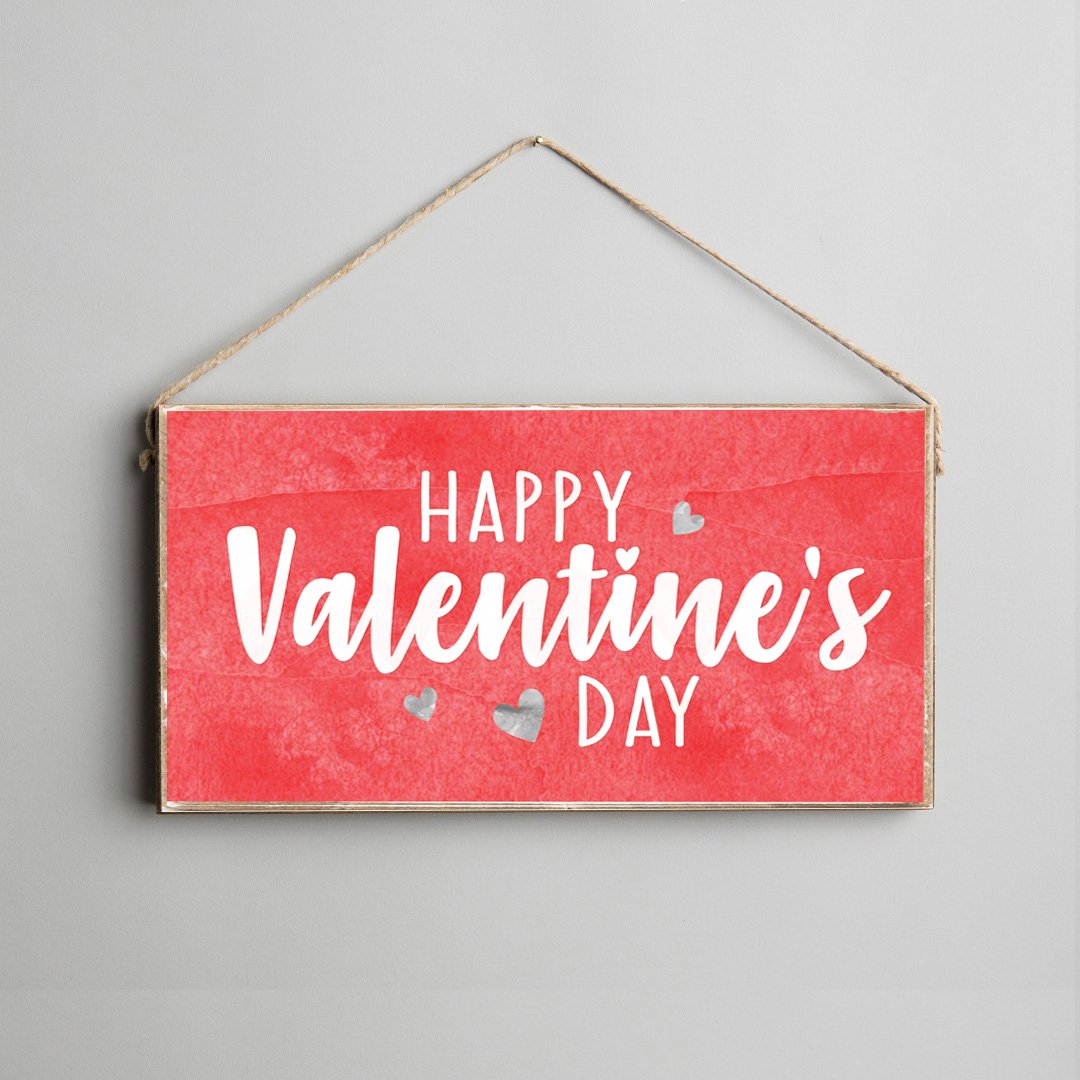 Twine Hanging Sign - Happy Valentine's Day