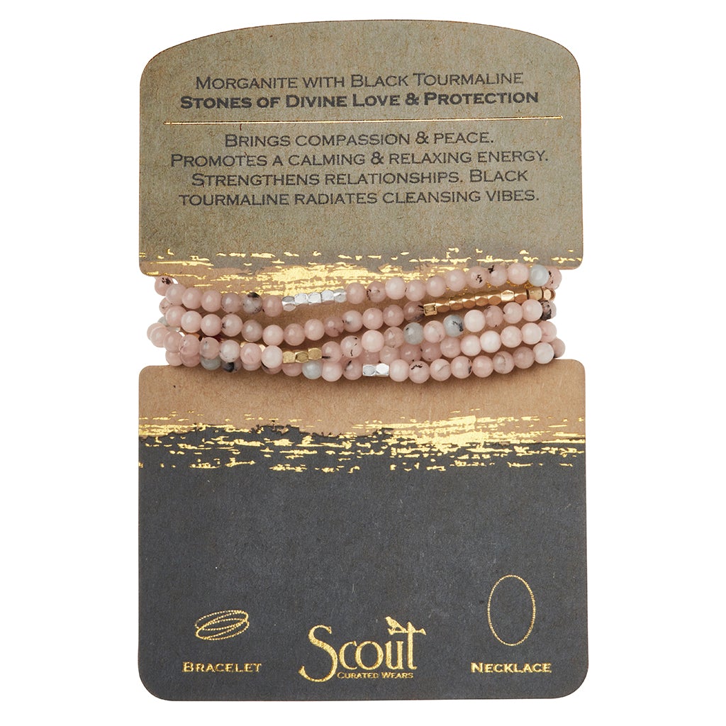 Scout Stone Wrap - Morganite/Black Tourmaline - Divine Love & Protection