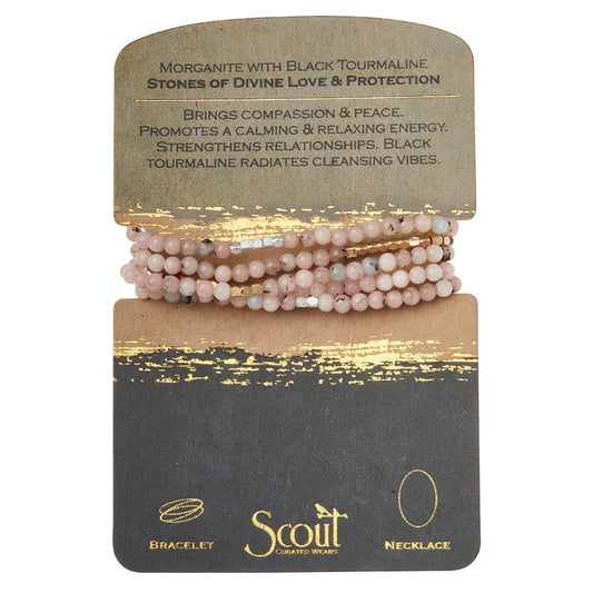 Scout Stone Wrap - Morganite/Black Tourmaline - Divine Love & Protection