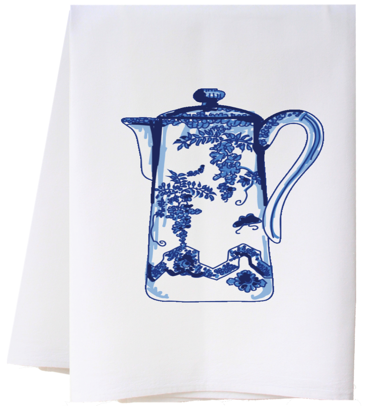 Flour Sack Towel - Blue White Tea Pot