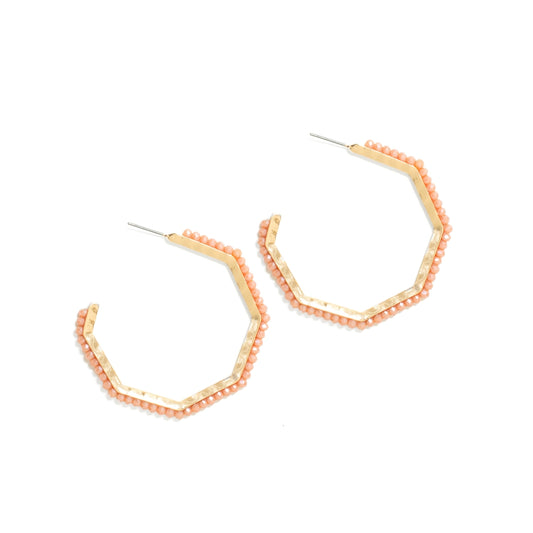 Colorful Octagon Hoops - Pink