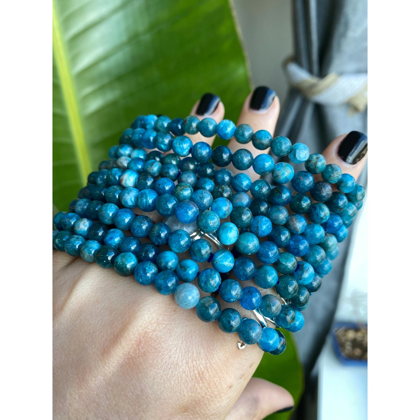 Crystal Beaded Bracelet - Blue Apatite