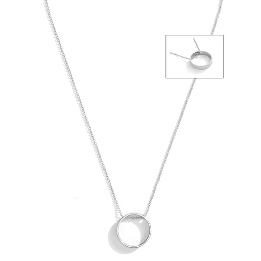 Contemporary Circle Necklace - Silver