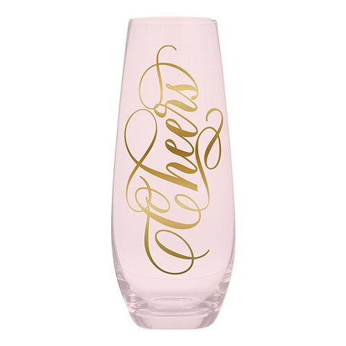 Champagne Flute 11.8oz - Cheers Pink