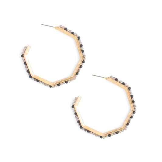 Colorful Octagon Hoops - Grey