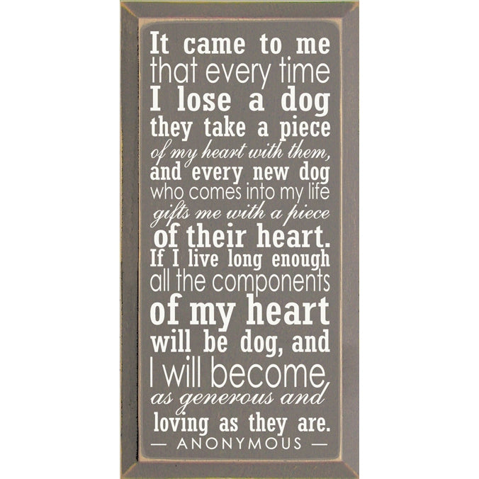 Wall Decor 9x18 - (Gray) It Came to Me Dog Memorial