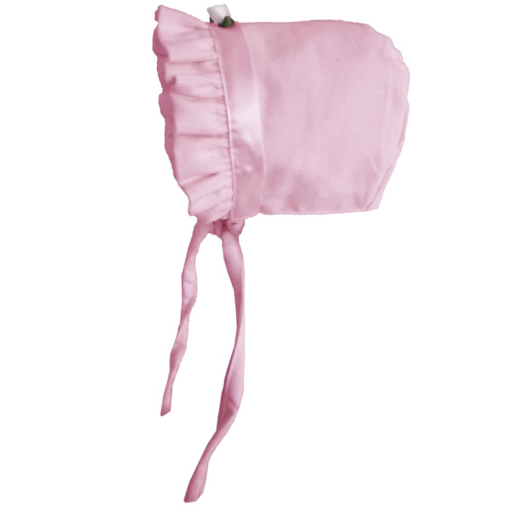 Bonnet - Corduroy Pink Ribbon (0-3m)