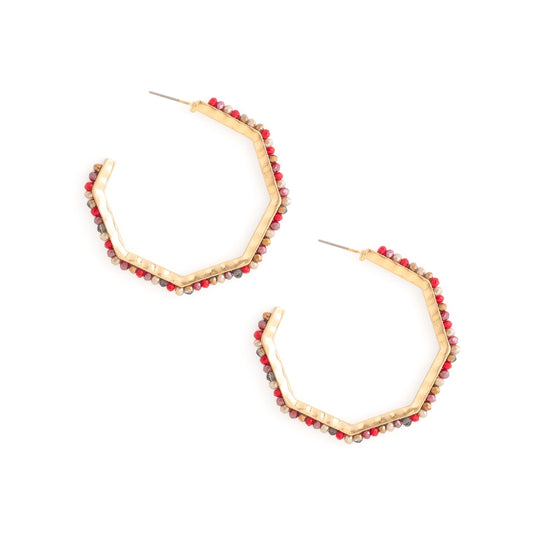 Colorful Octagon Hoops - Ruby