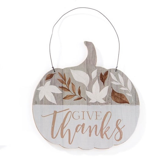 Hanging Pumpkin Sign - Give Thanks