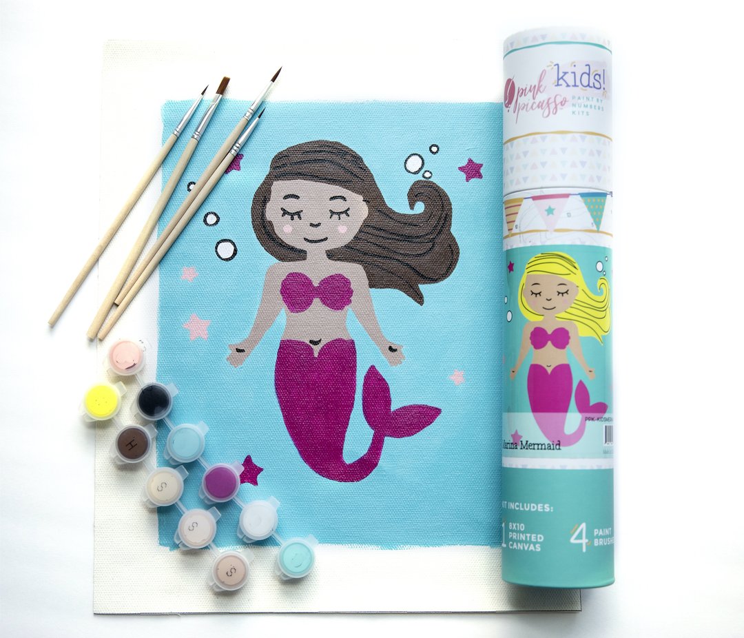 Pink Picasso Paint By Numbers Kit - KIDS Mermaid