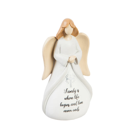 Resin Angel Tabletop Decor - Cross