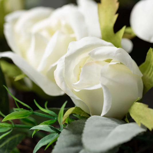 Creamy White Rose Ring 4.5''